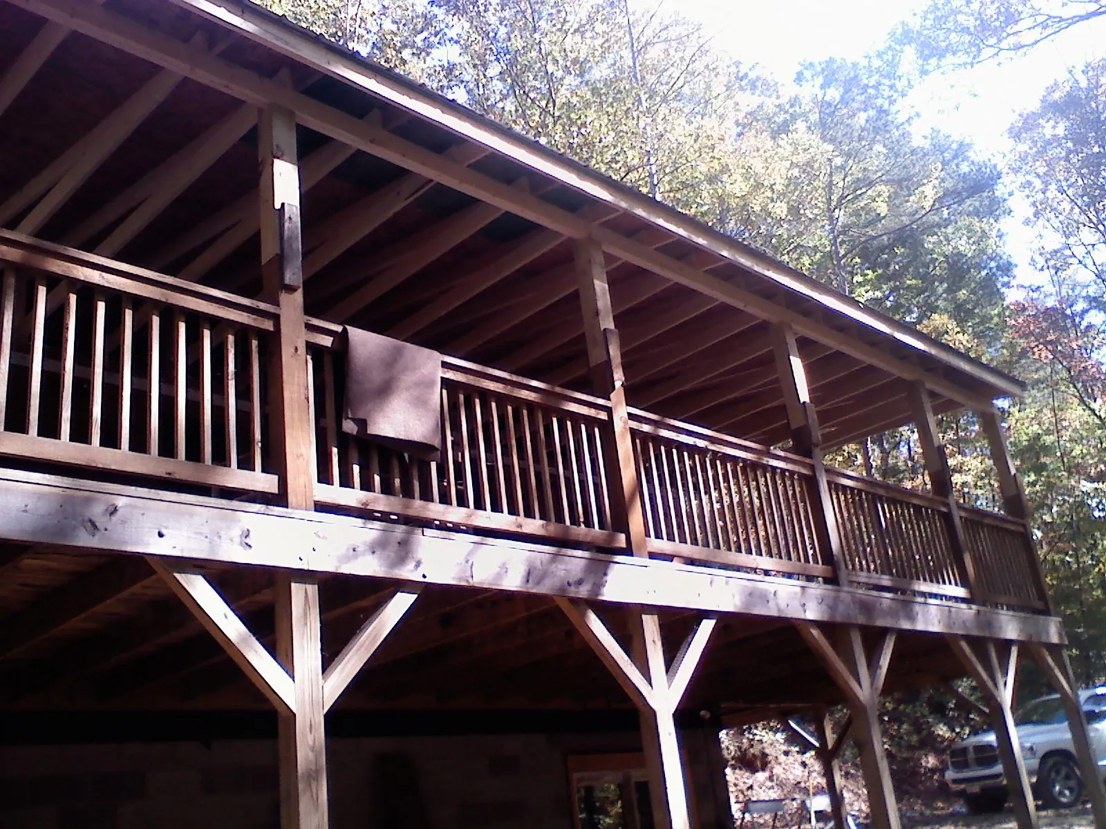 Timber framing under a new elevated porch and deck — Roof Leak Repair in Little Chute by Roofing Brothers